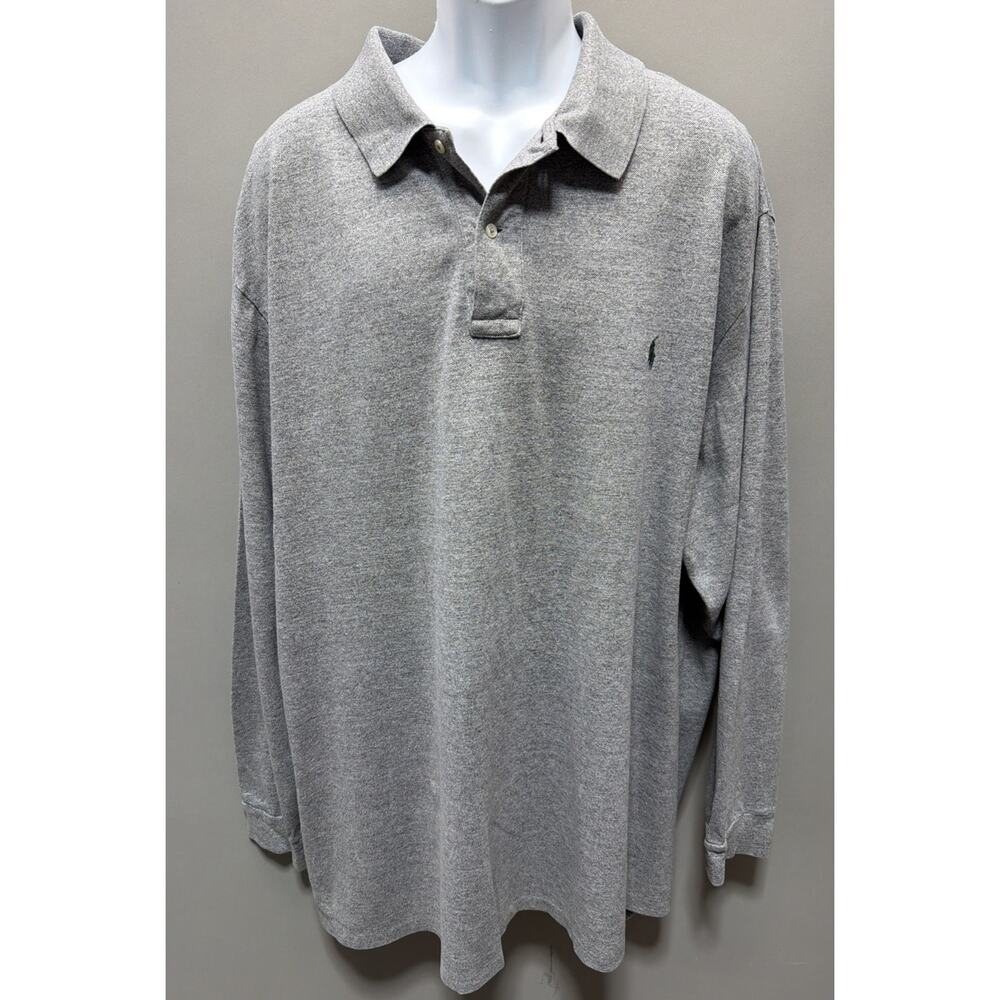 Polo Ralph Lauren Shirt Mens 4XLT Gray Embroidered Logo Casual Preppy Golf